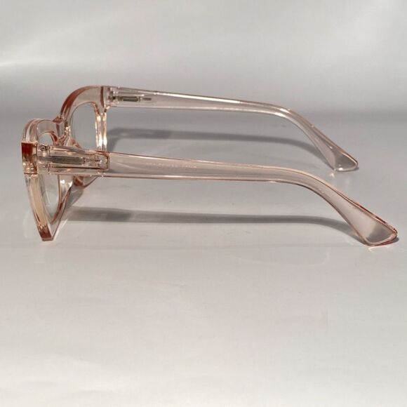 1103 Gretchen Reading Glasses 2.0 Square Clear Pink Oversize Frames NWT - Picture 4 of 9